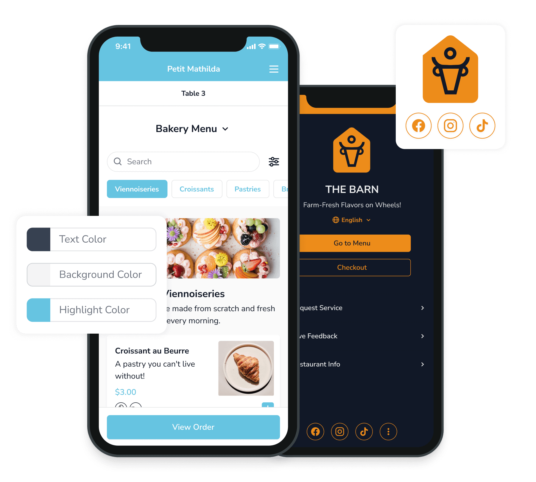 FineDine custom design and branding.