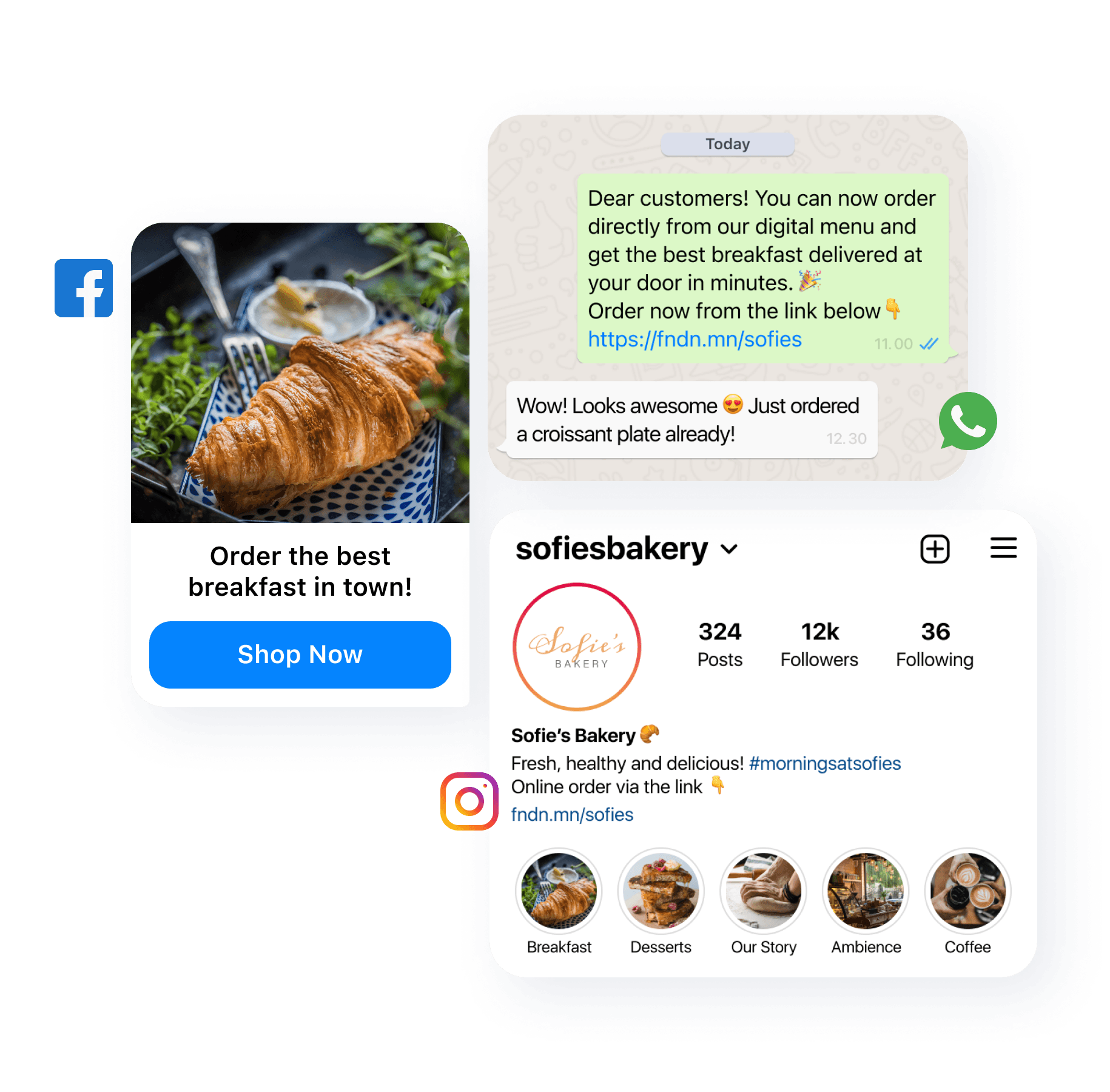 Delivery and Pickup menu sharing platforms.