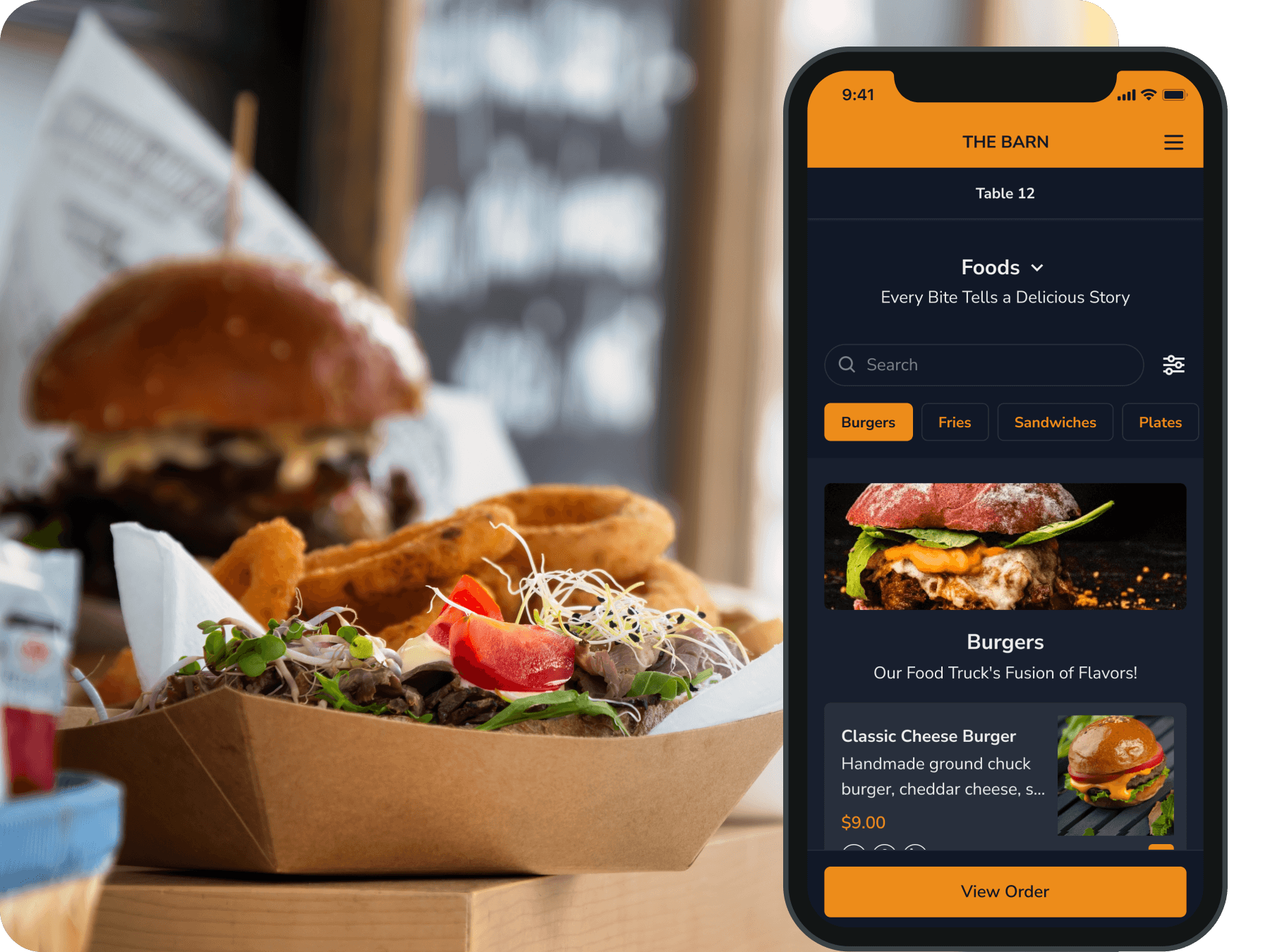 FineDine food truck menu.